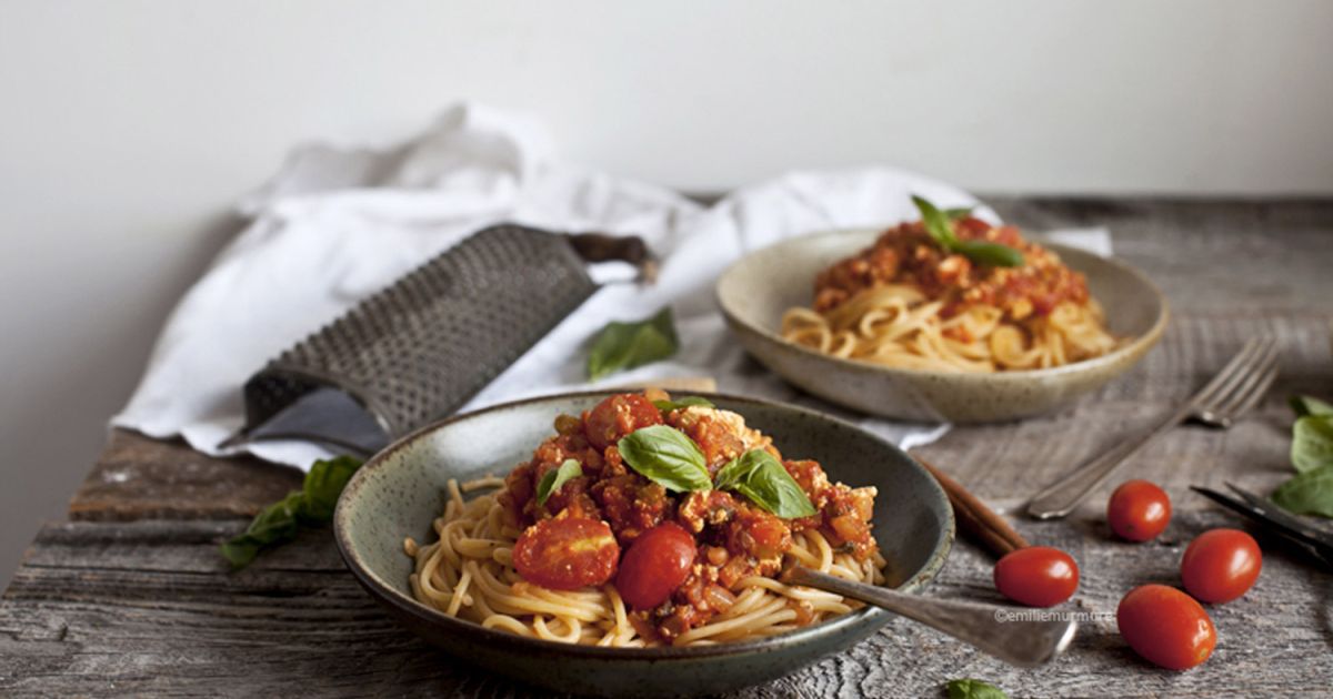 Spaghetti bolognaise végé au tofu parfumé Alimentation Recettes